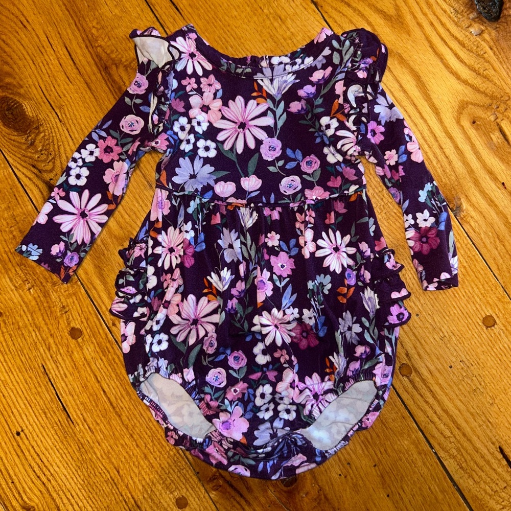 Little Sleepies Purple Floral Baby Dress